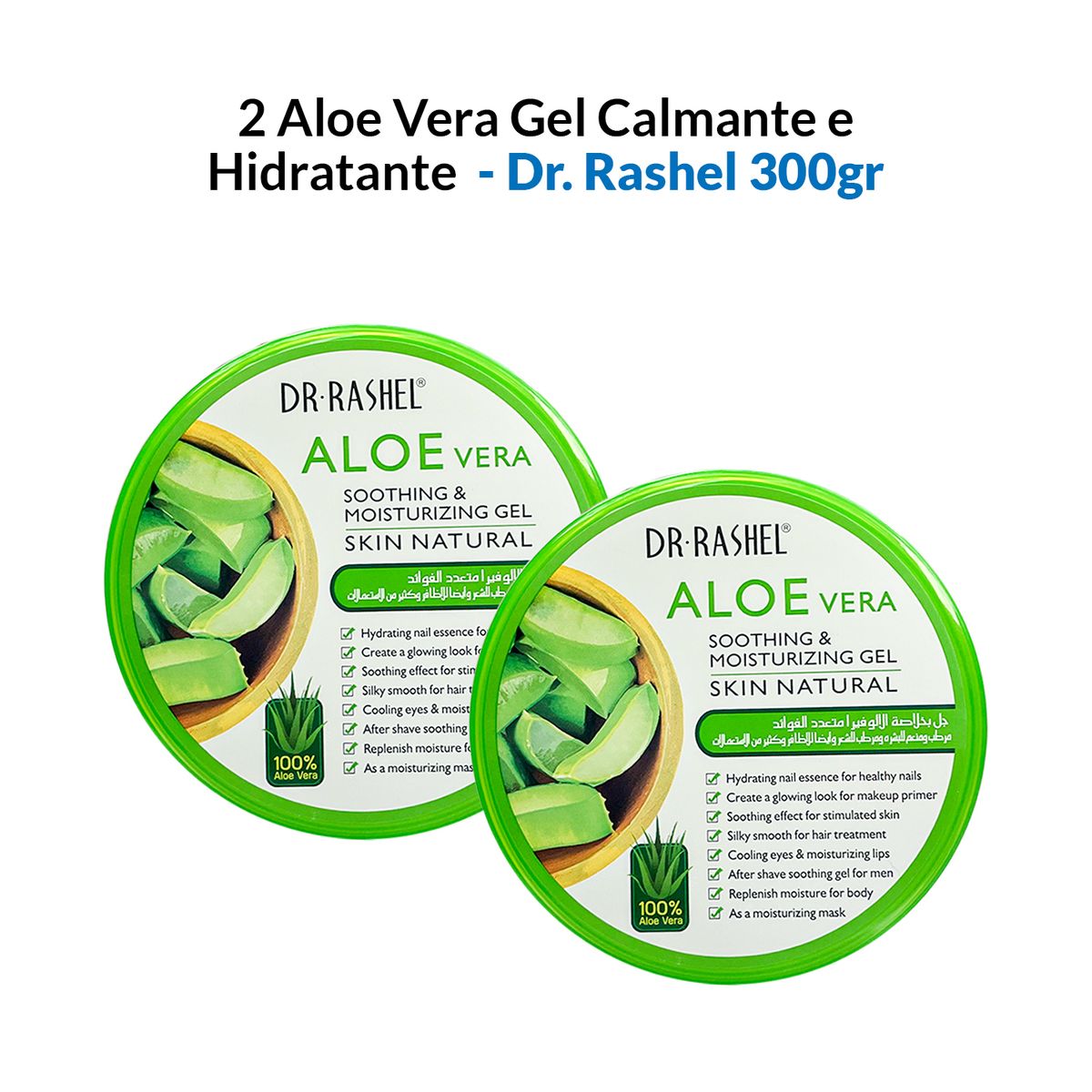 GENERICO - 2 Aloe Vera Gel Calmante e Hidratante 300gr  Dr Rashel