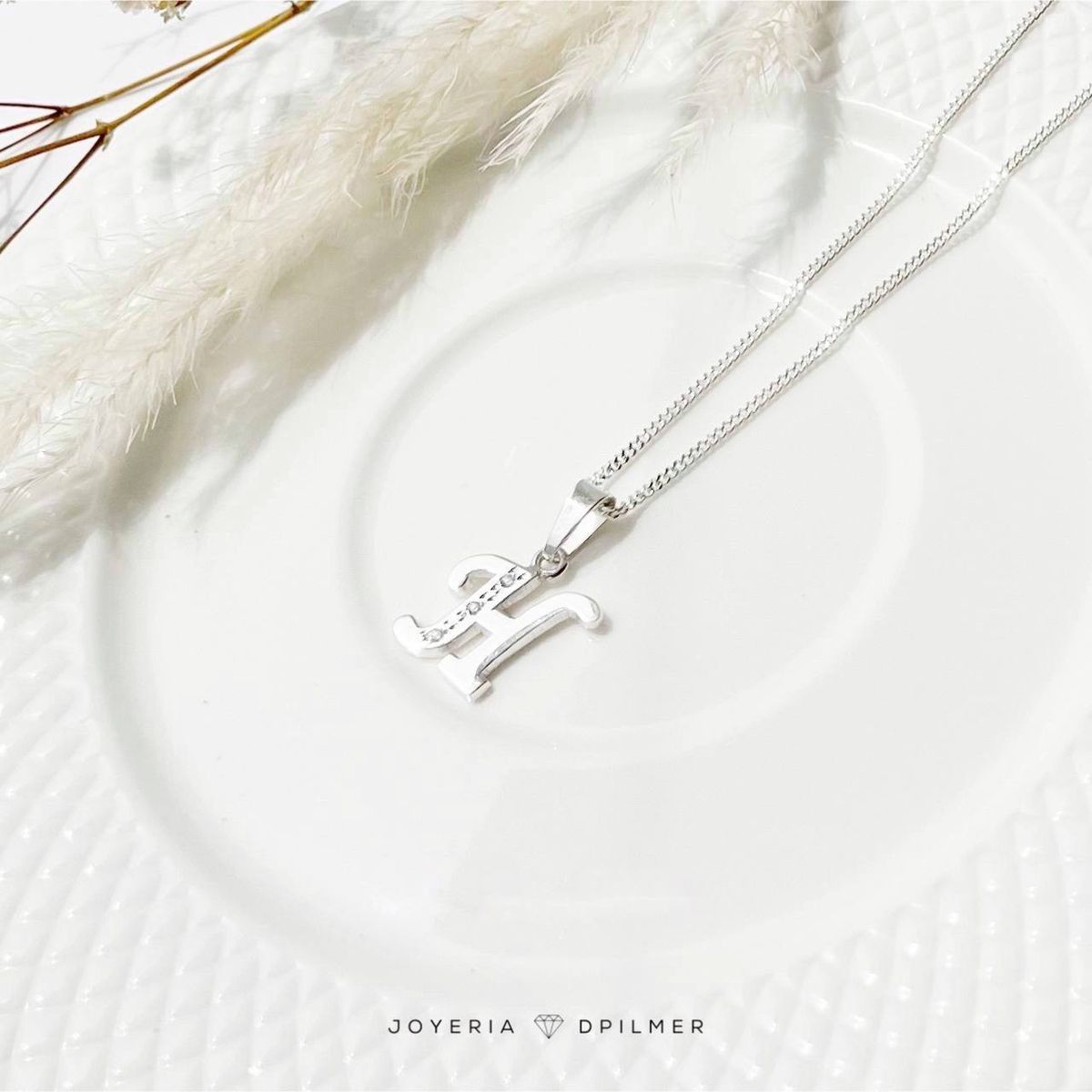 GENERICO - CADENA DE PLATA CON DIJE LETRA H