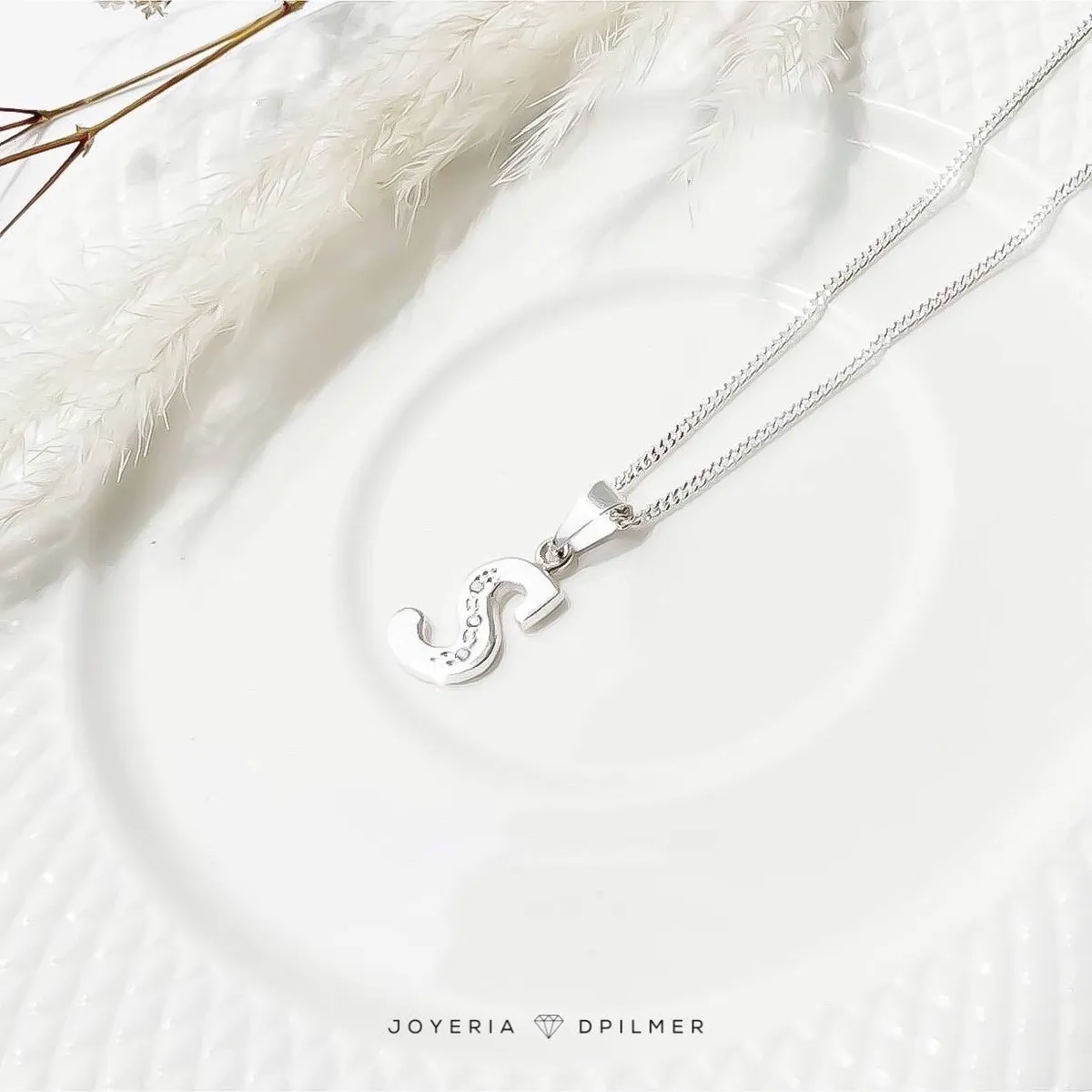 JOYERIA D'PILMER - CADENA DE PLATA CON DIJE LETRA S