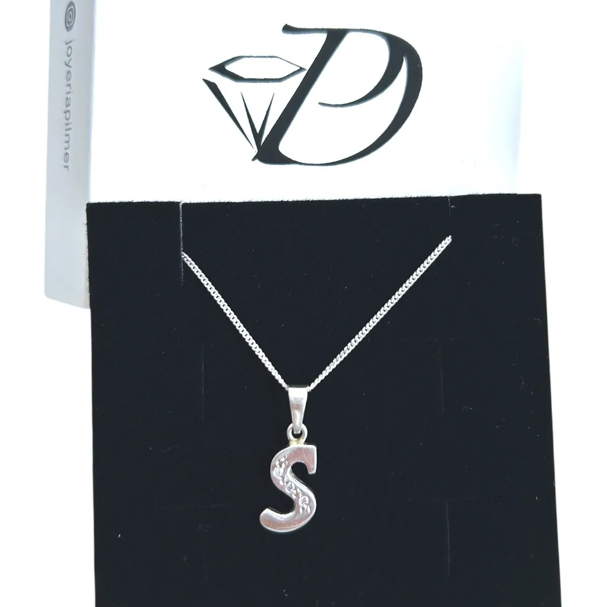 JOYERIA D'PILMER - CADENA DE PLATA CON DIJE LETRA S