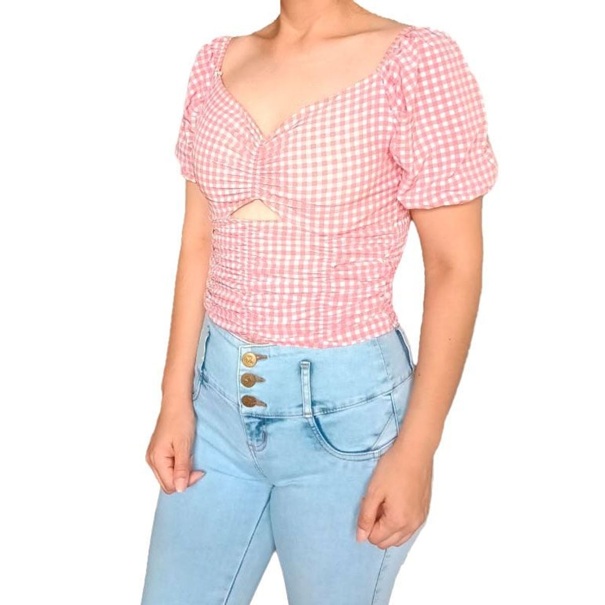 GENERICO - Blusa Mujer Liza mangas abullonadas - Rosado
