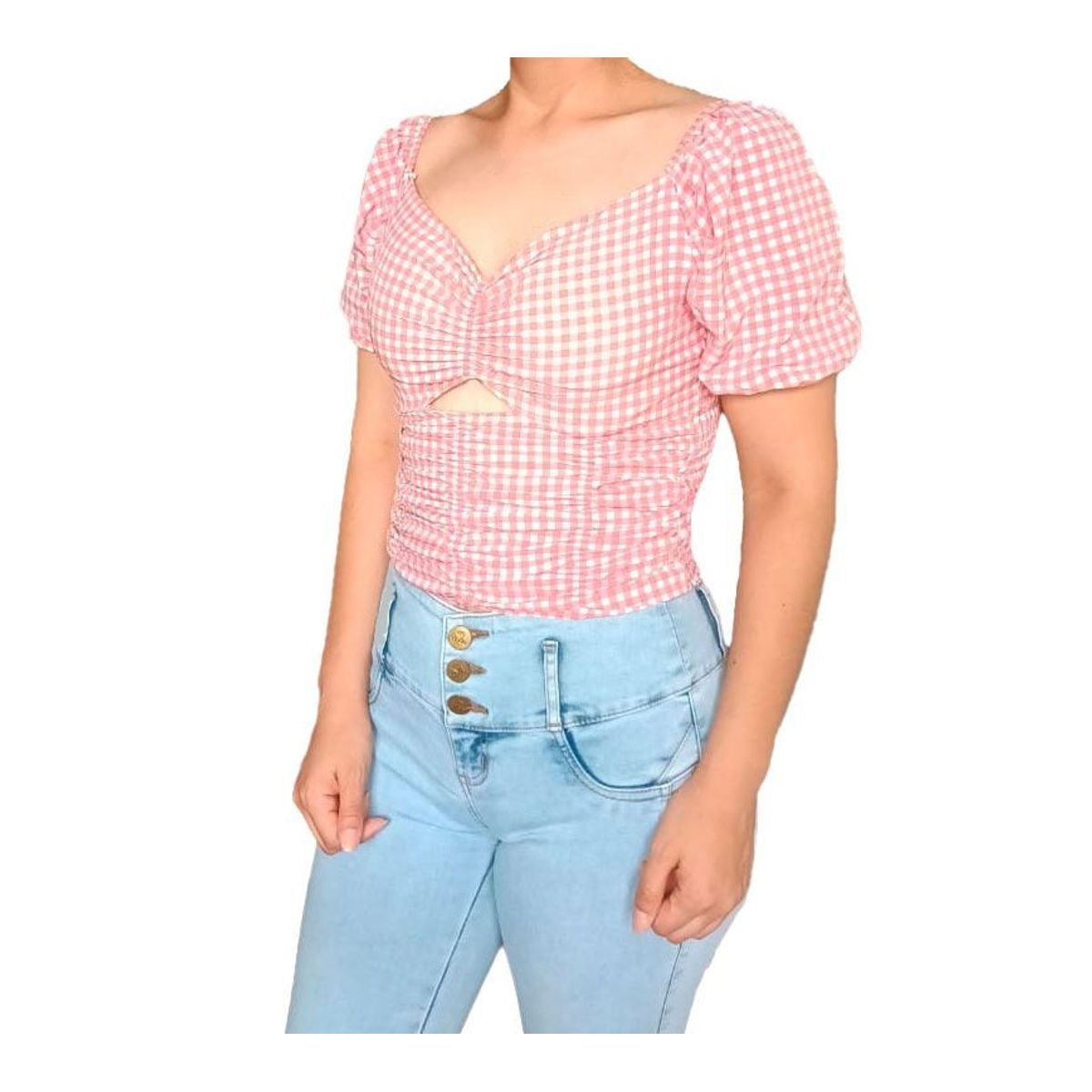 GENERICO - Blusa Mujer Liza mangas abullonadas - Rosado