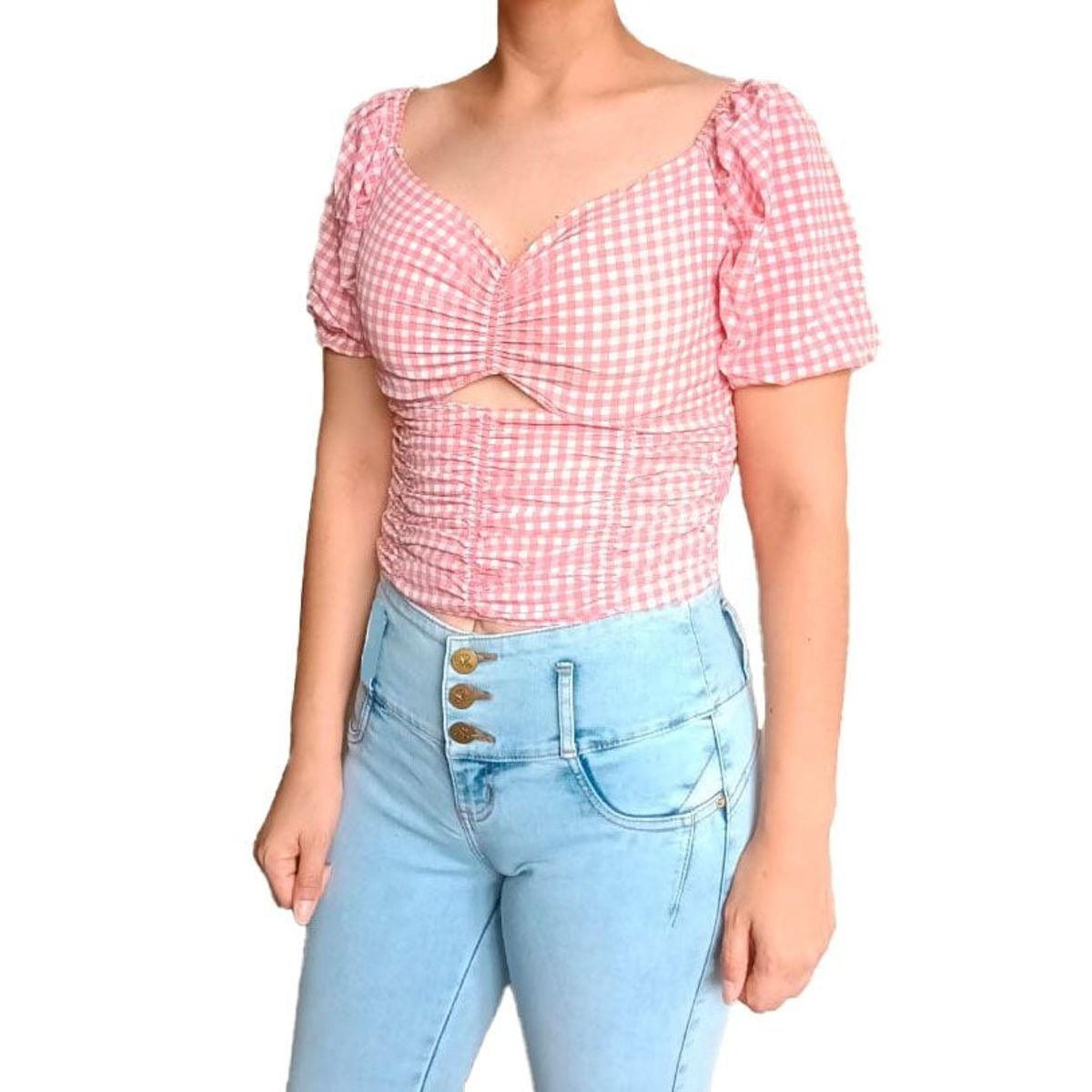 GENERICO - Blusa Mujer Liza mangas abullonadas - Rosado