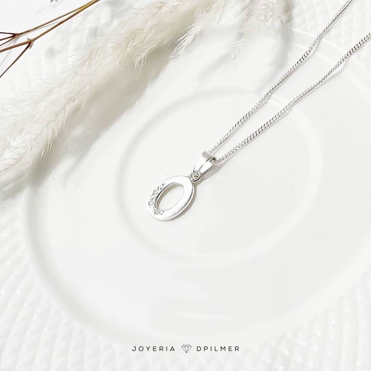 JOYERIA D'PILMER - CADENA DE PLATA CON DIJE LETRA O