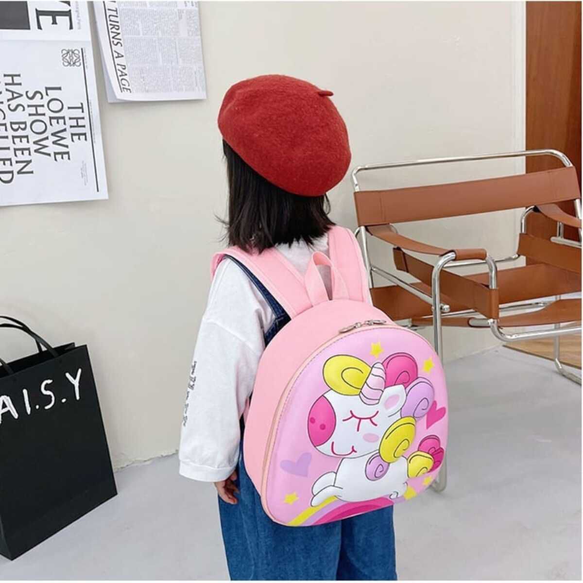ELMEJORPRECIO - Mochila para Niños Diseño con Relieve de Unicornio Rosado
