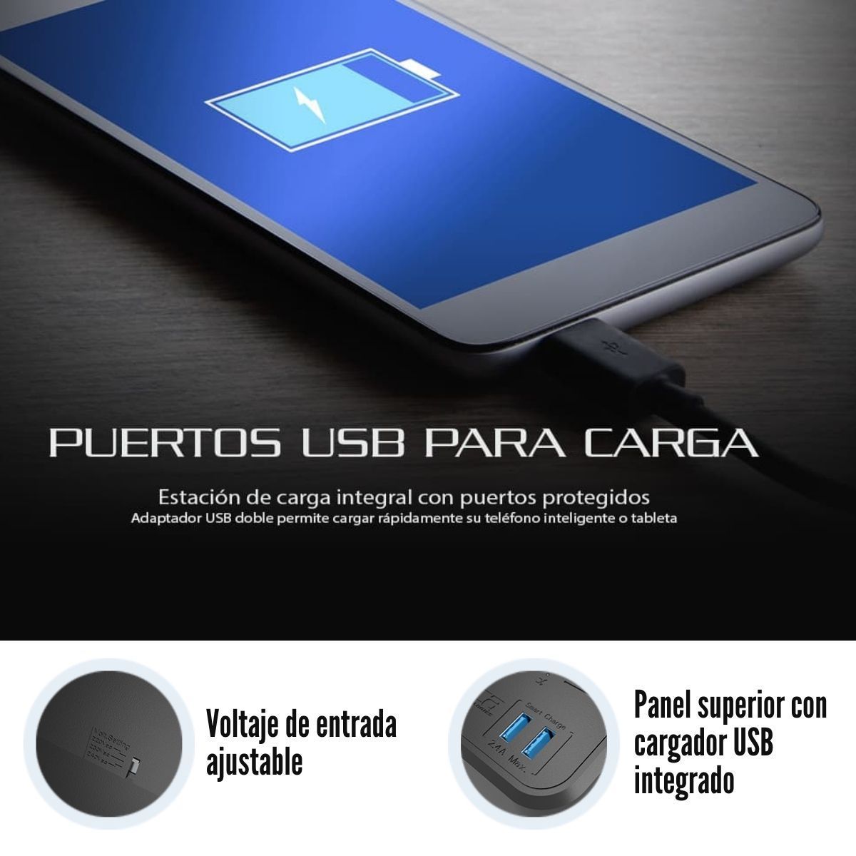 FORZA - Forza - Estabilizador FVR-1222USB 8 Tomas 2 USB 1200 VA Level 4