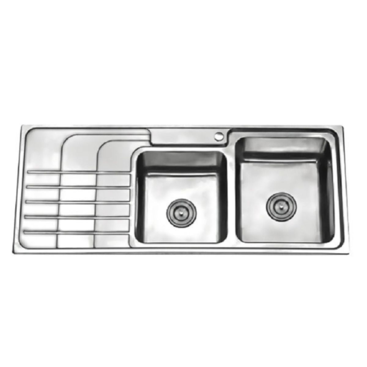 GENERICO - Lavadero de cocina moderno 2 pozas 50x120 cm con escurridero