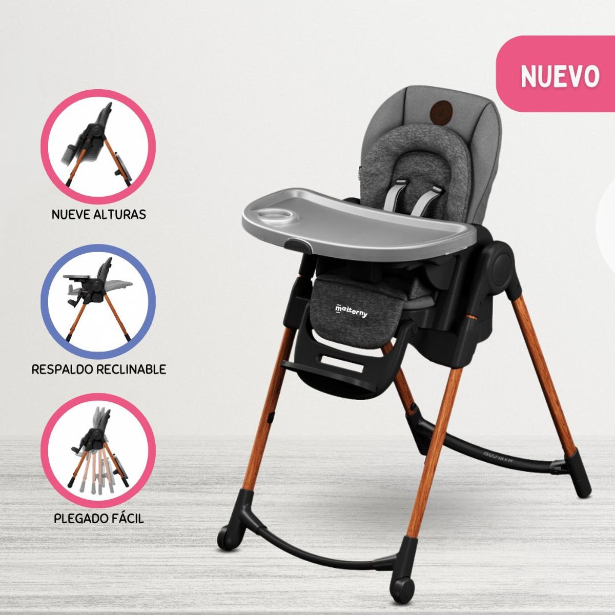 MAXI COSI - Silla de Comer Graduable 6 en 1 »MINLA ESSENTIAL» Light Gray