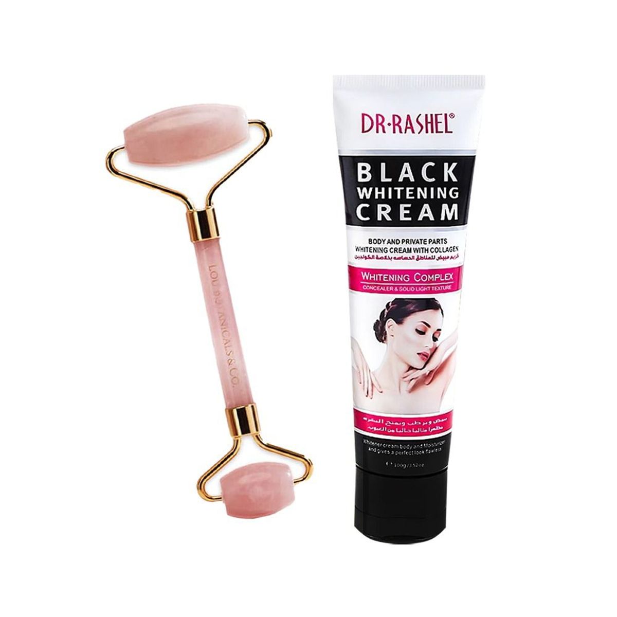 GENERICO - Crema Blanqueadora Dr Rashel 100gr y Rodillo Facial de Cuarzo Rosa