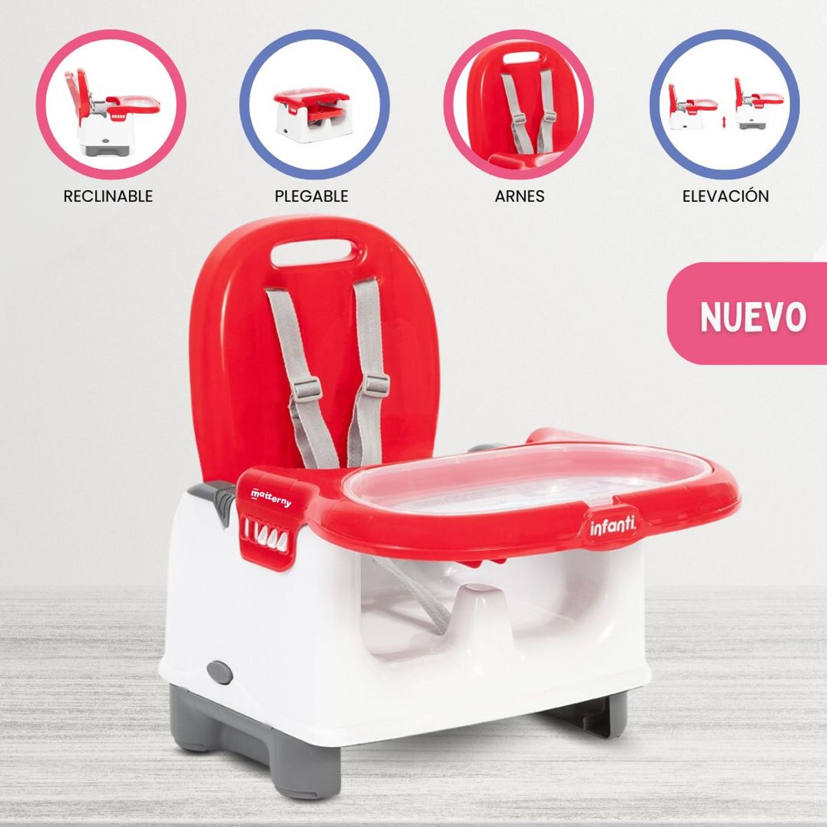 INFANTI - Silla de Comer Portátil para Bebé «MILA» Red
