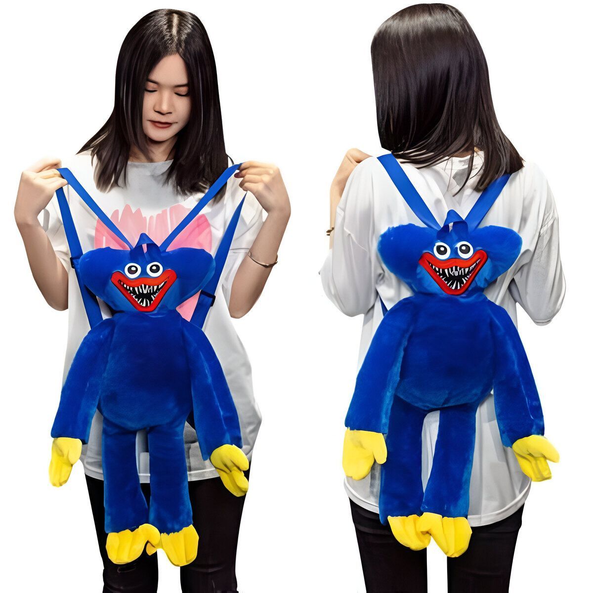 ELMEJORPRECIO - Mochila Para Niños Huggy Buggy Tipo Peluche Azul