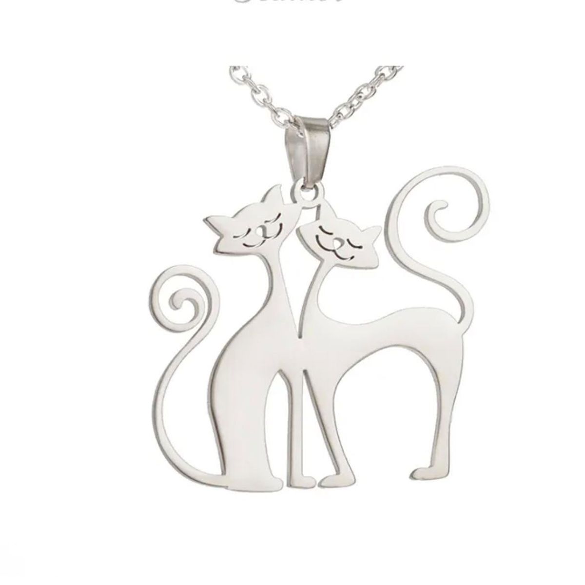 GENERICO - Collar GATITOS ENAMORADOS  plata 950 - Musas Vanidosas