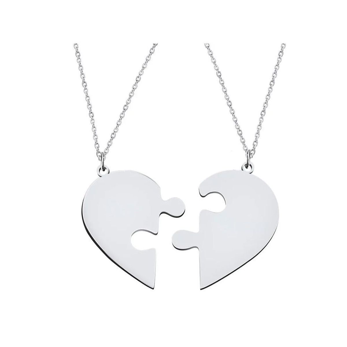 GENERICO - Collar  Corazón puzzle amistad plata 950 - Musas Vanidosas