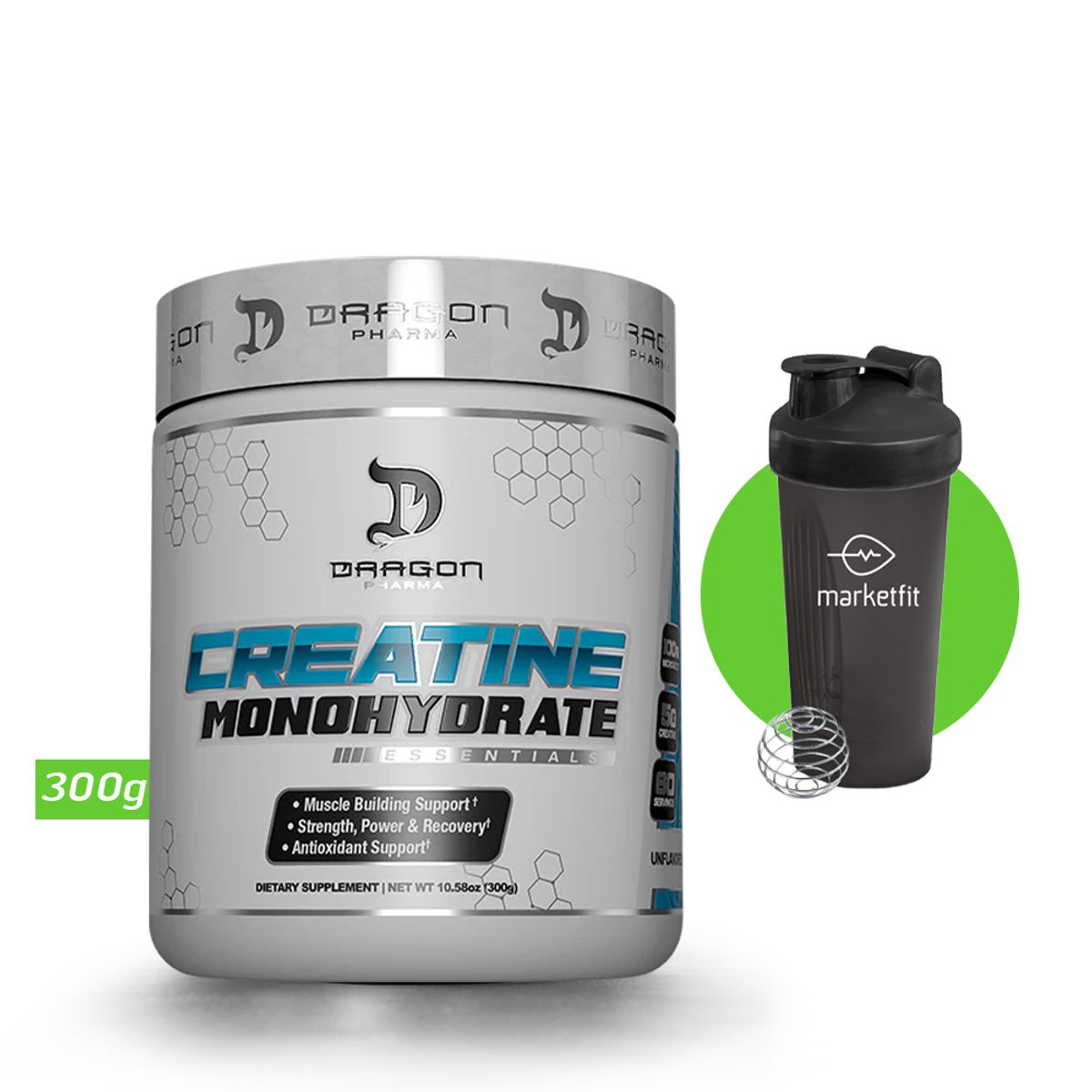 GENERICO - Creatina Monohidratada Dragon Pharma 300gr y REGALO