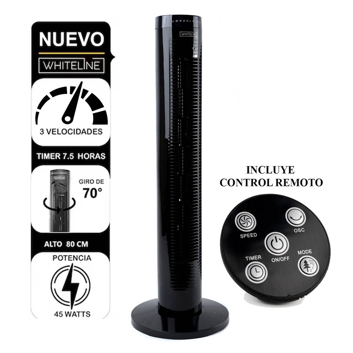 WHITELINE - Ventilador Torre Whiteline  YF-T03214