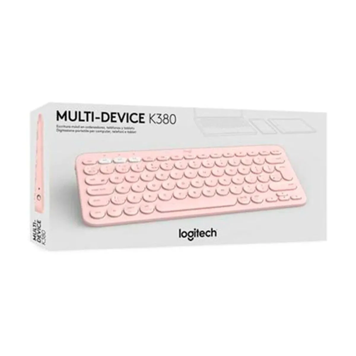 LOGITECH - TECLADO LOGITECH K380  ROSADO BLUETOOTH ESPAÑOL (920-009594)