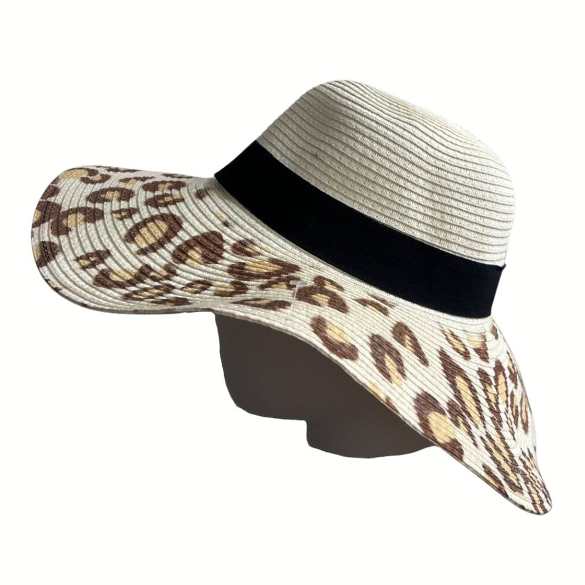 KAST PE - Sombrero de verano playa mujer modelo Animal print - Crema