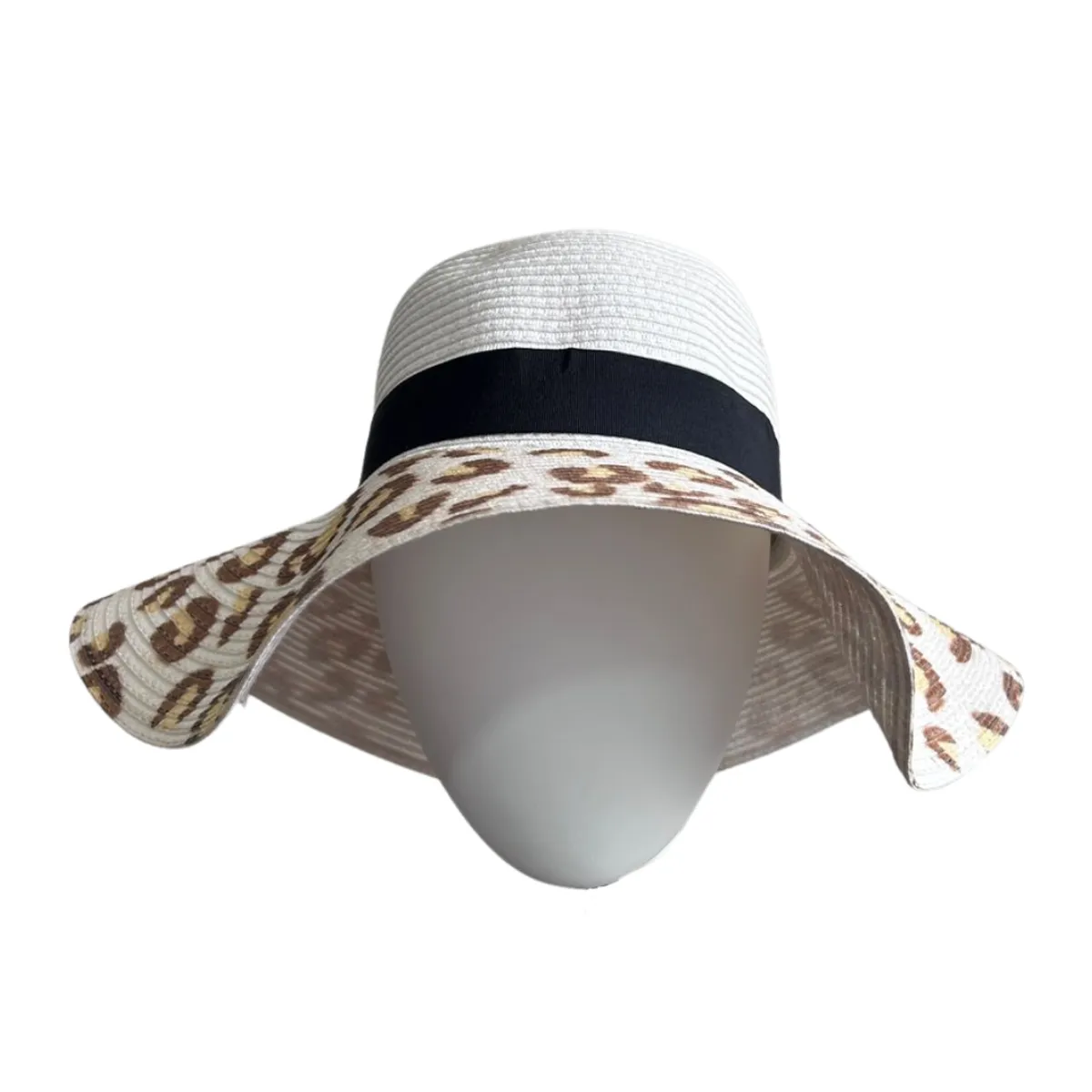 KAST PE - Sombrero de verano playa mujer modelo animal print - Blanco