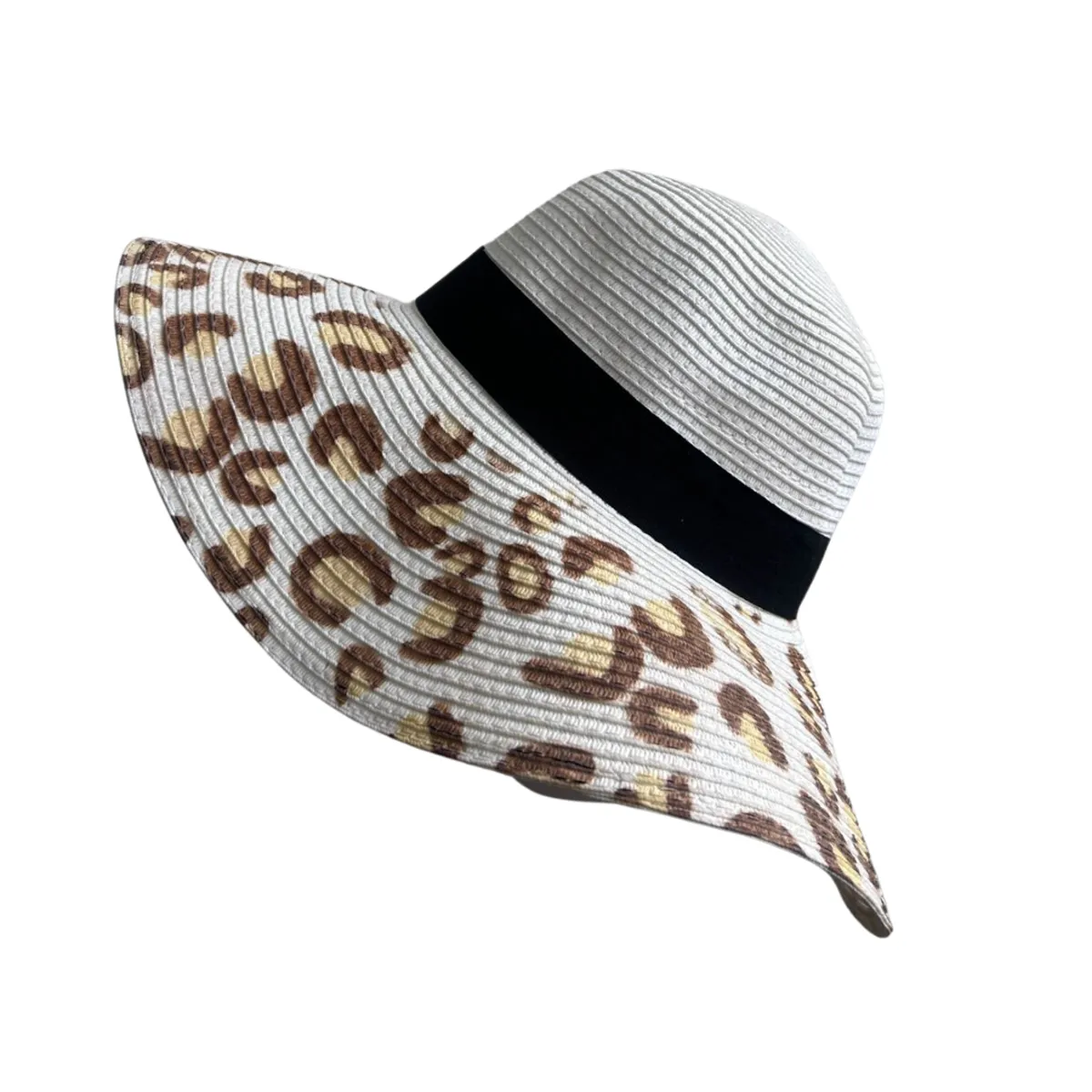 KAST PE - Sombrero de verano playa mujer modelo animal print - Blanco