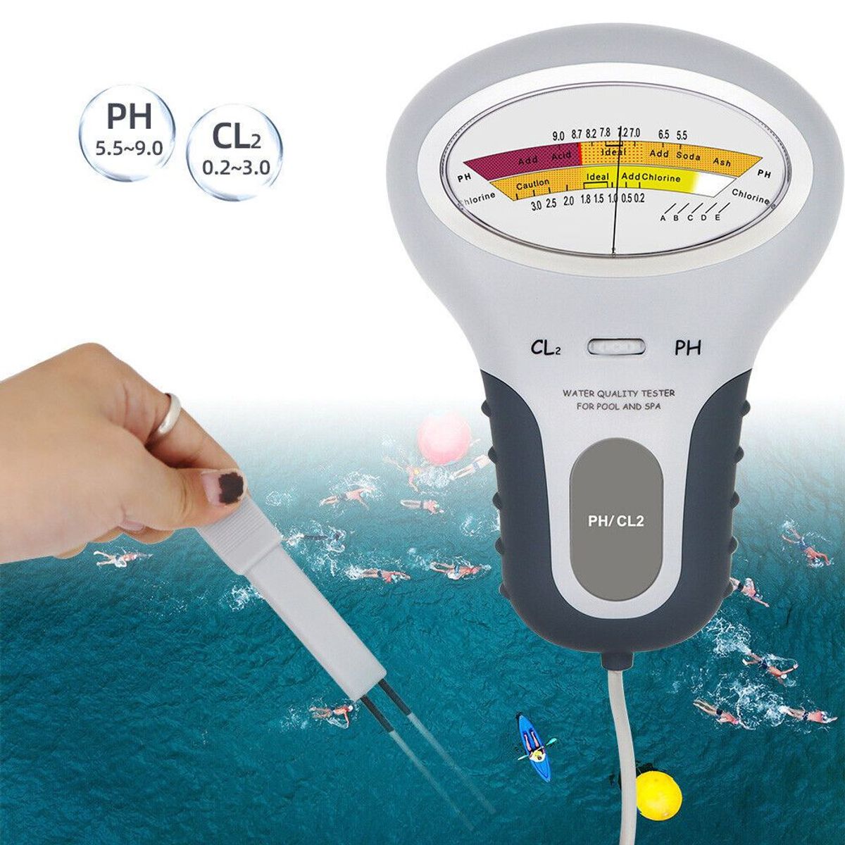 OEM - Medidor de PH y Cl2 Cloro Residual Piscina Acuario Agua