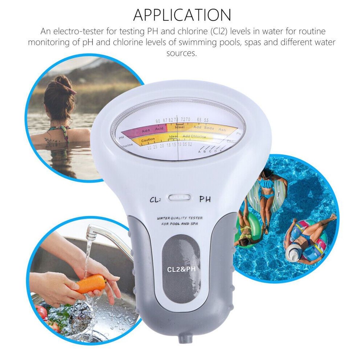 OEM - Medidor de PH y Cl2 Cloro Residual Piscina Acuario Agua