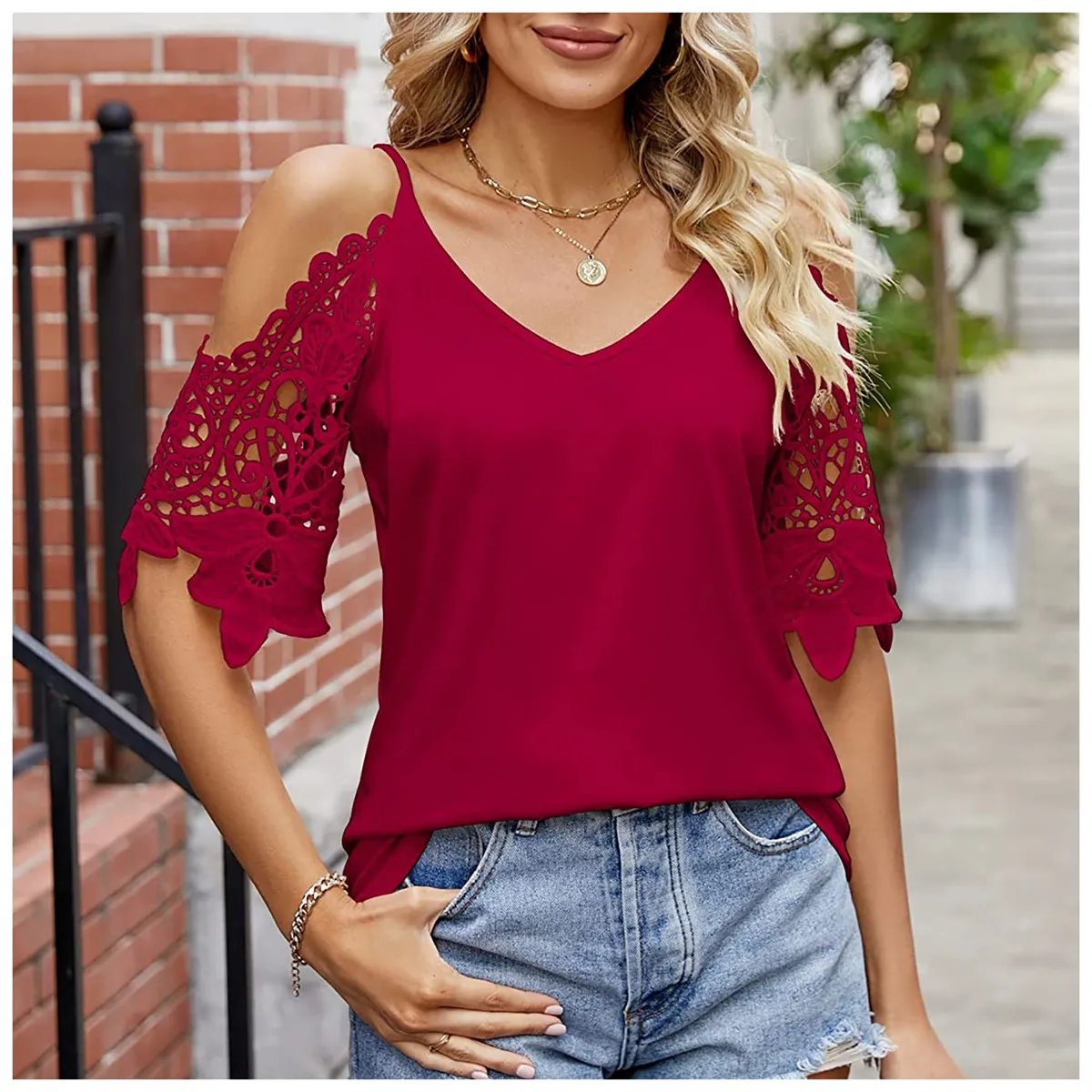 RINODERINA - Polos Mujer Casual Manga Corta RinoDeRina - Regalo