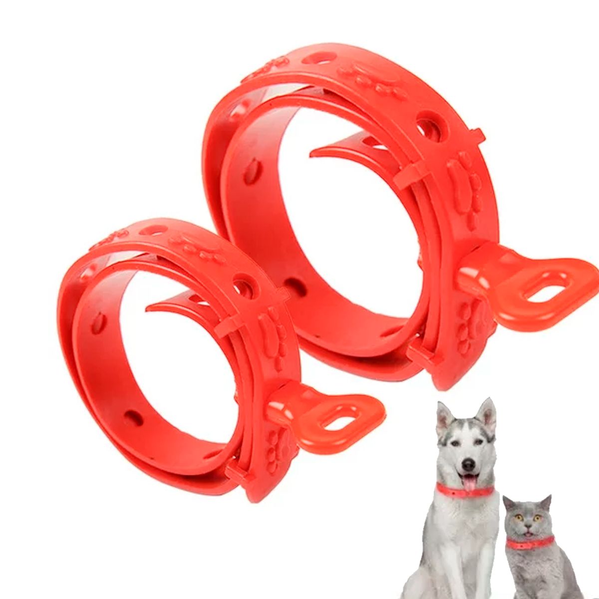 OEM - Set de 2 Collares Antipulgas Graduable para Perros y Gatos