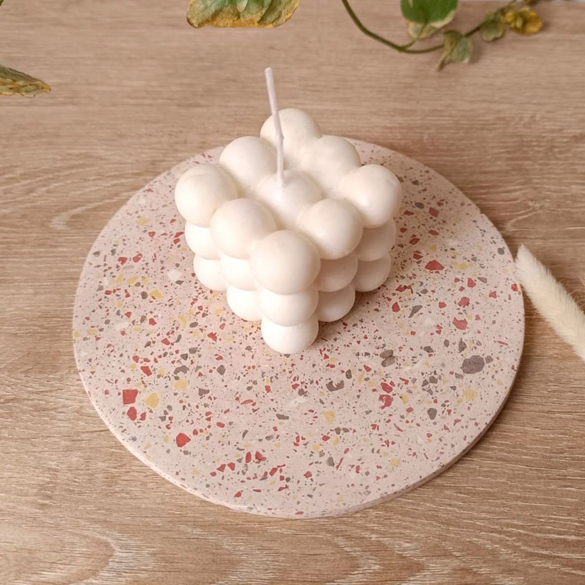 GENERICO - Bandeja Circular Concreto Terracotta