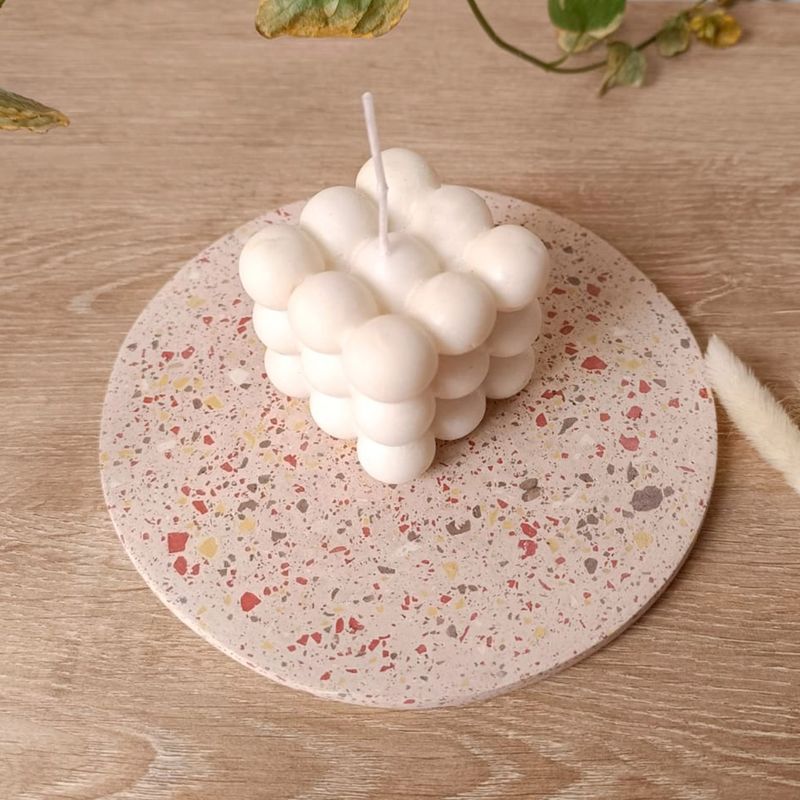 GENERICO - Bandeja Circular Concreto Terracotta