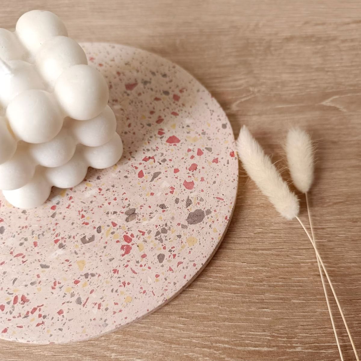 GENERICO - Bandeja Circular Concreto Terracotta