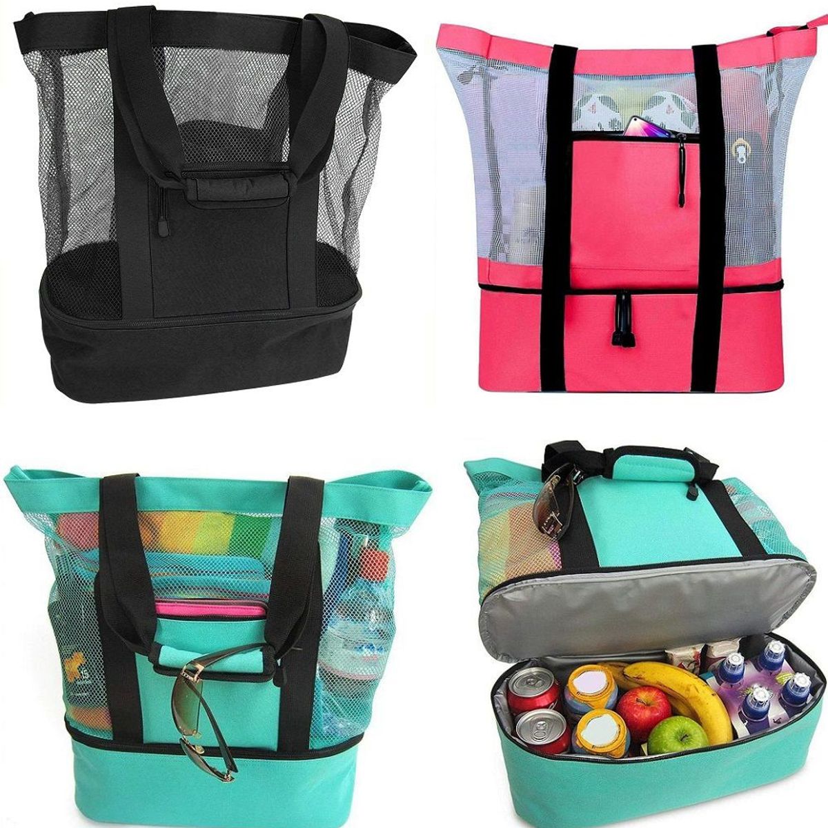 GENERICO - Bolso playero y de picnic 2 en 1 con zona cooler