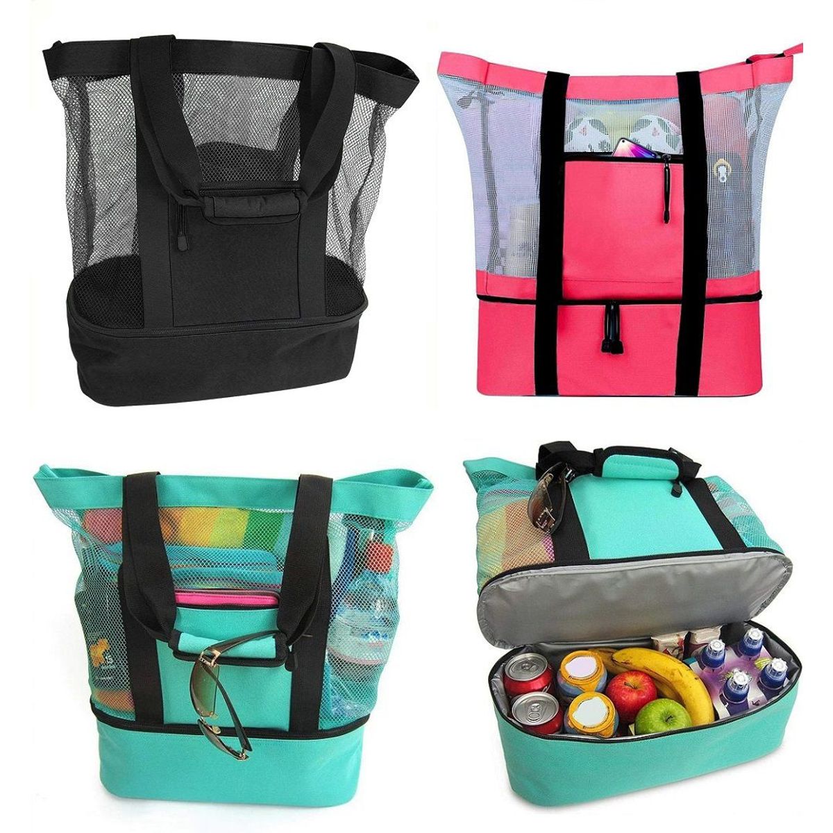 GENERICO - Bolso playero y de picnic 2 en 1 con zona cooler