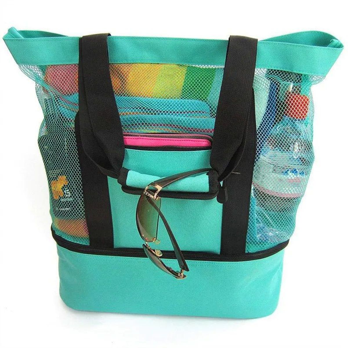 GENERICO - Bolso playero y de picnic 2 en 1 con zona cooler