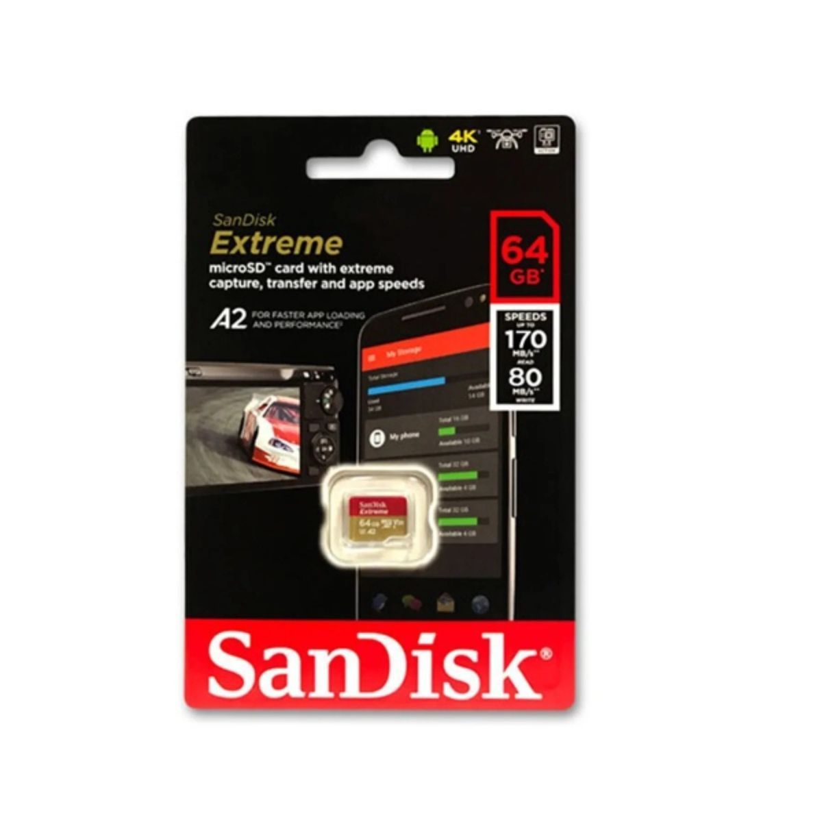 SANDISK - Memoria Sandisk Extreme A1 Micro SD 64GB 170MBs