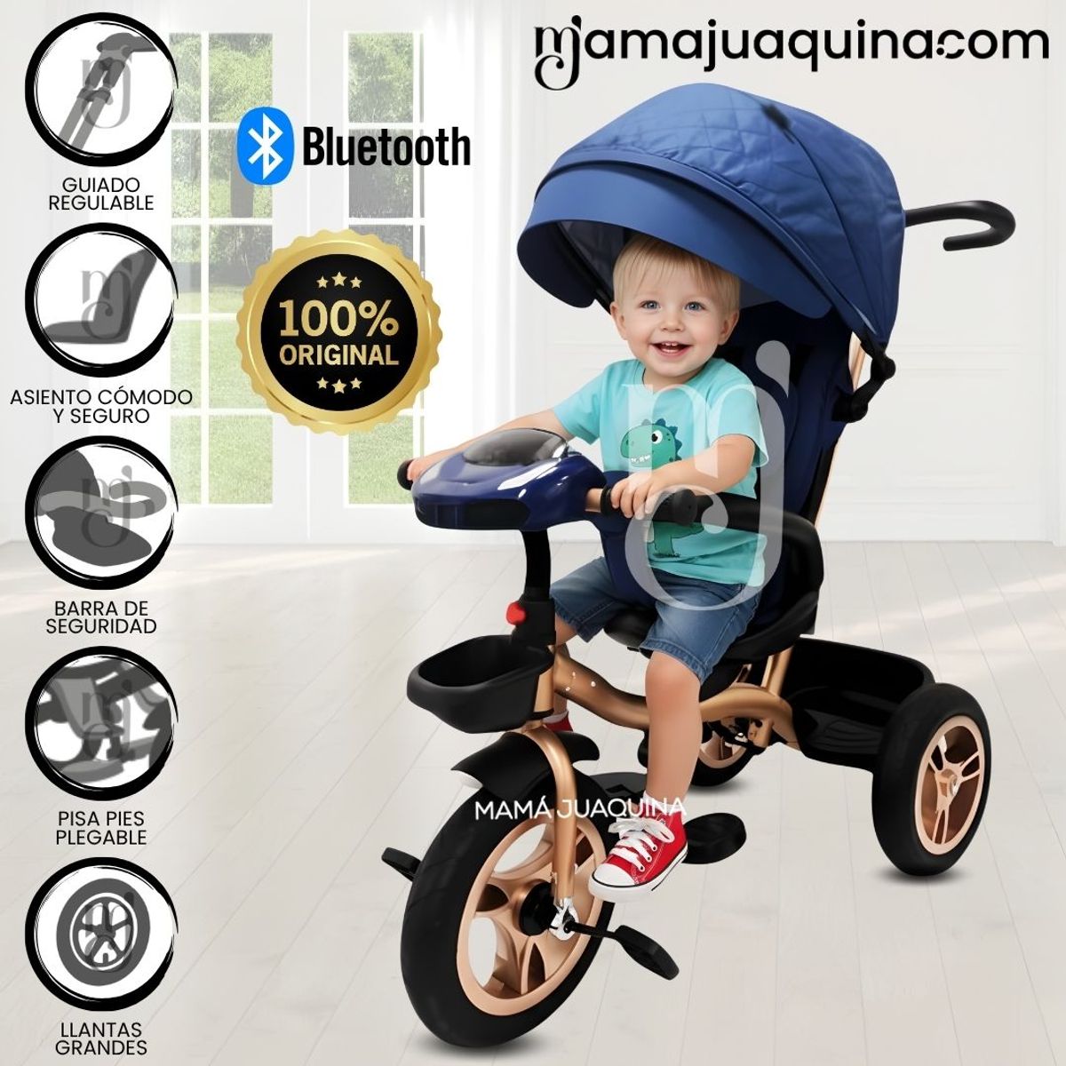 KIDS - Triciclo Guiador Giratorio «GOLDEN SPEED» Blue