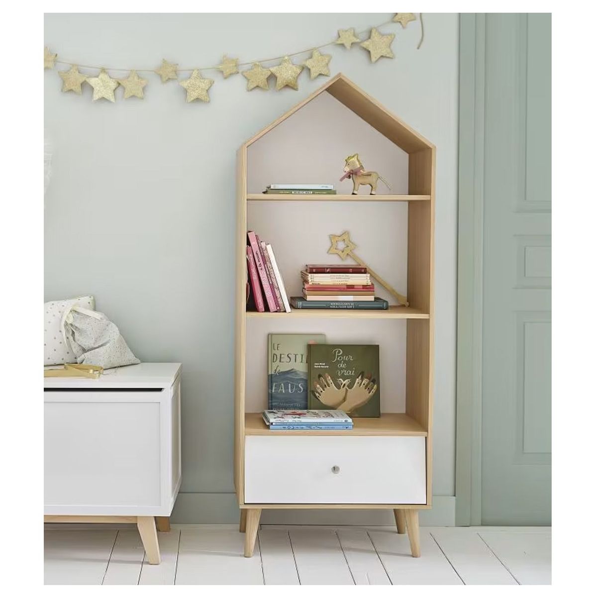 VENTITAS HOME - Librero Ken Ventitas Home Rovere y Blanco