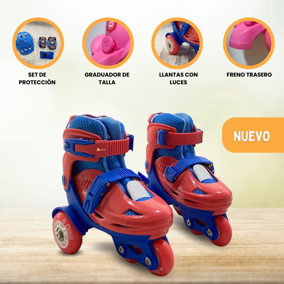 OLLIE - Patines Graduables para Niño «KIDS» Red
