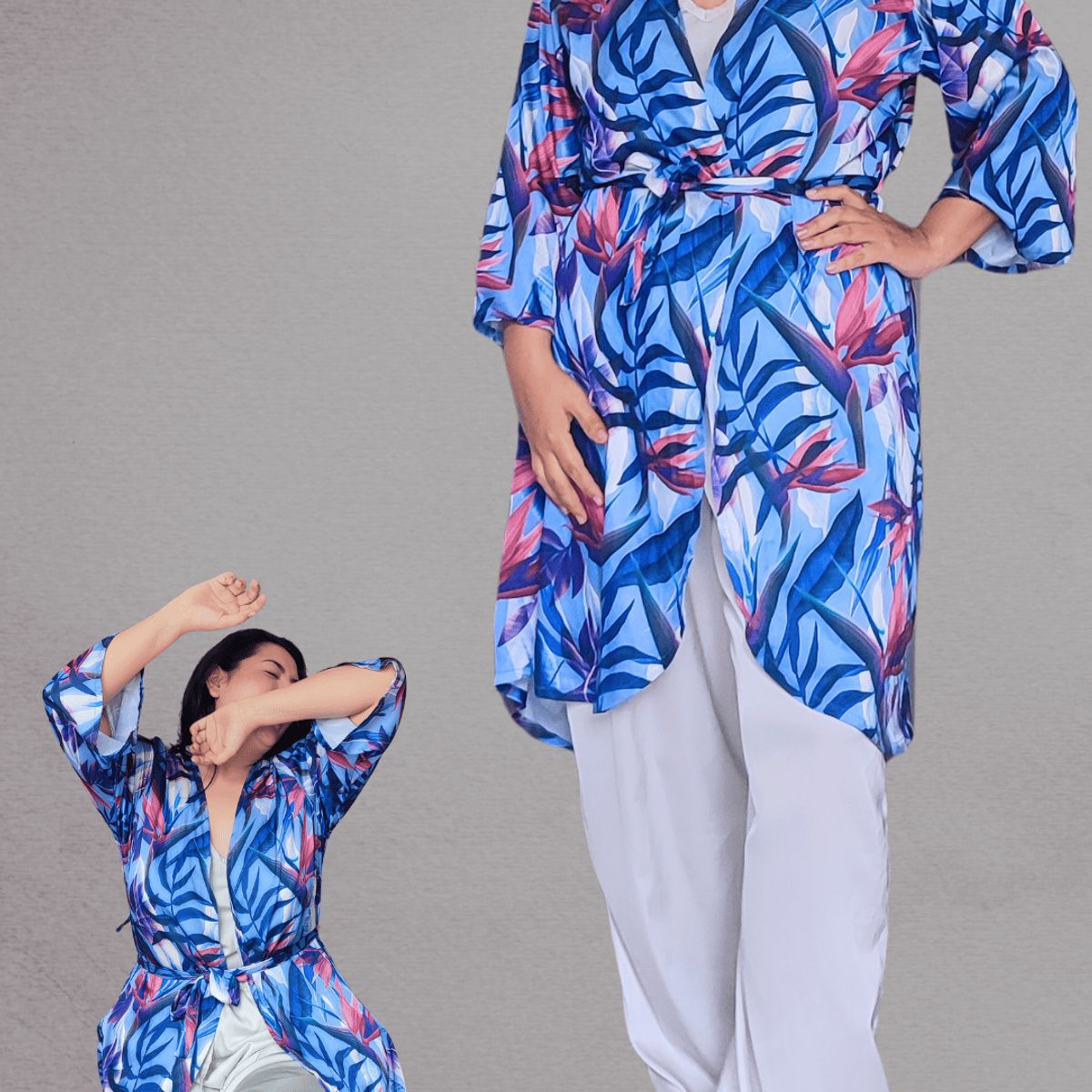 SENSA SILK - Bata mujer seda con cinturon salida de cama pijama kimono