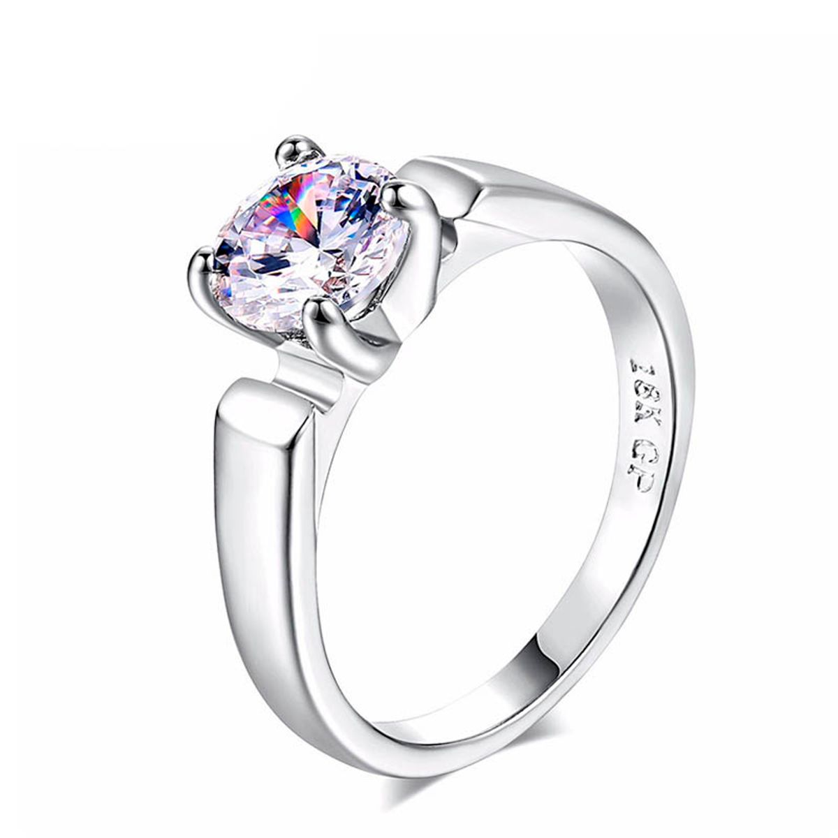 LA TIENDA 88 JOYAS Y ACCESORIOS - La Tienda 88 - Anillo De Compromiso Mujer Bañado Oro 18k - Blanco