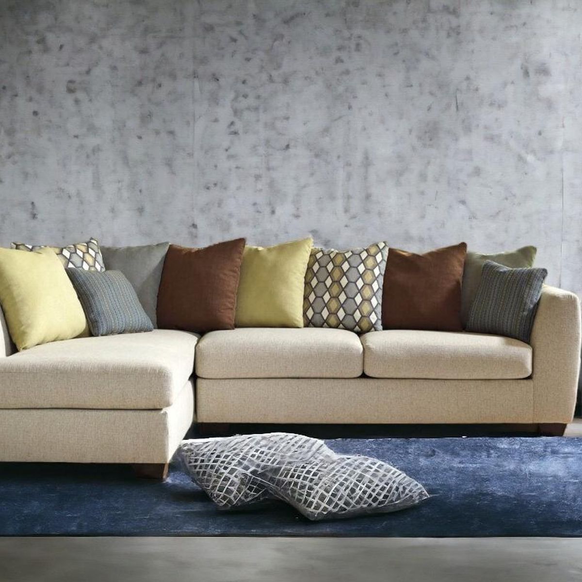 GENERICO - Sofá Seccional  Polaco Beige De 210X150 Cm