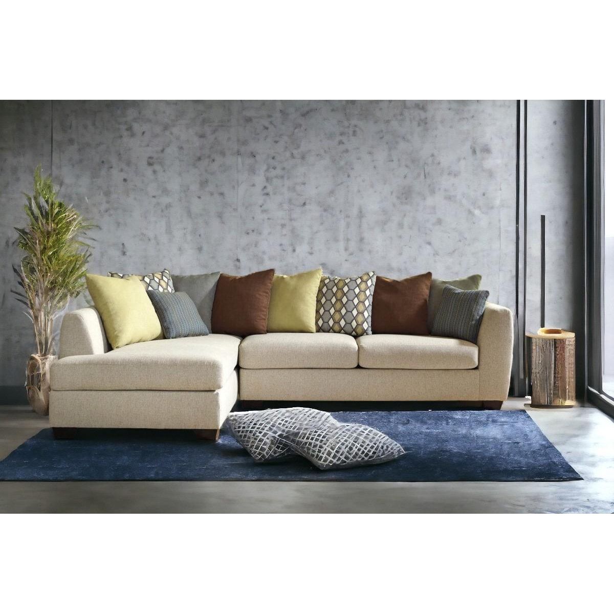 GENERICO - Sofá Seccional  Polaco Beige De 210X150 Cm