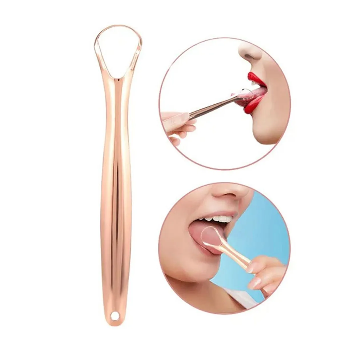 GENERICO - Limpiador Raspador De Lengua De Acero Inoxidable Rosa