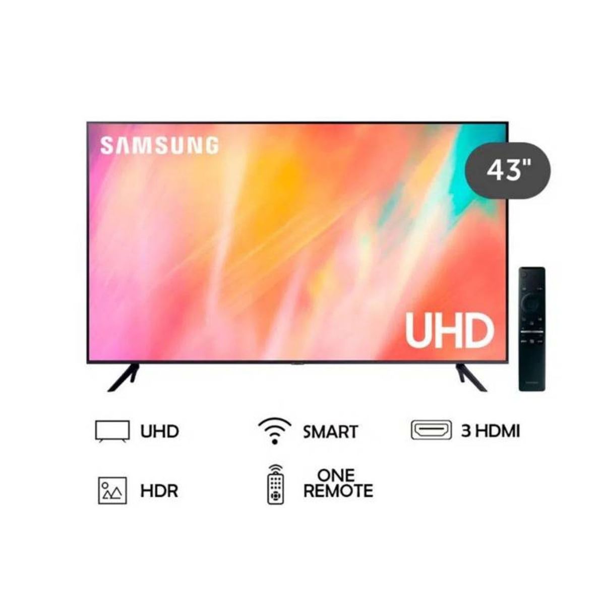 SAMSUNG - Televisor Samsung 43 Smart TV UHD 4K UN43AU7090GXPE