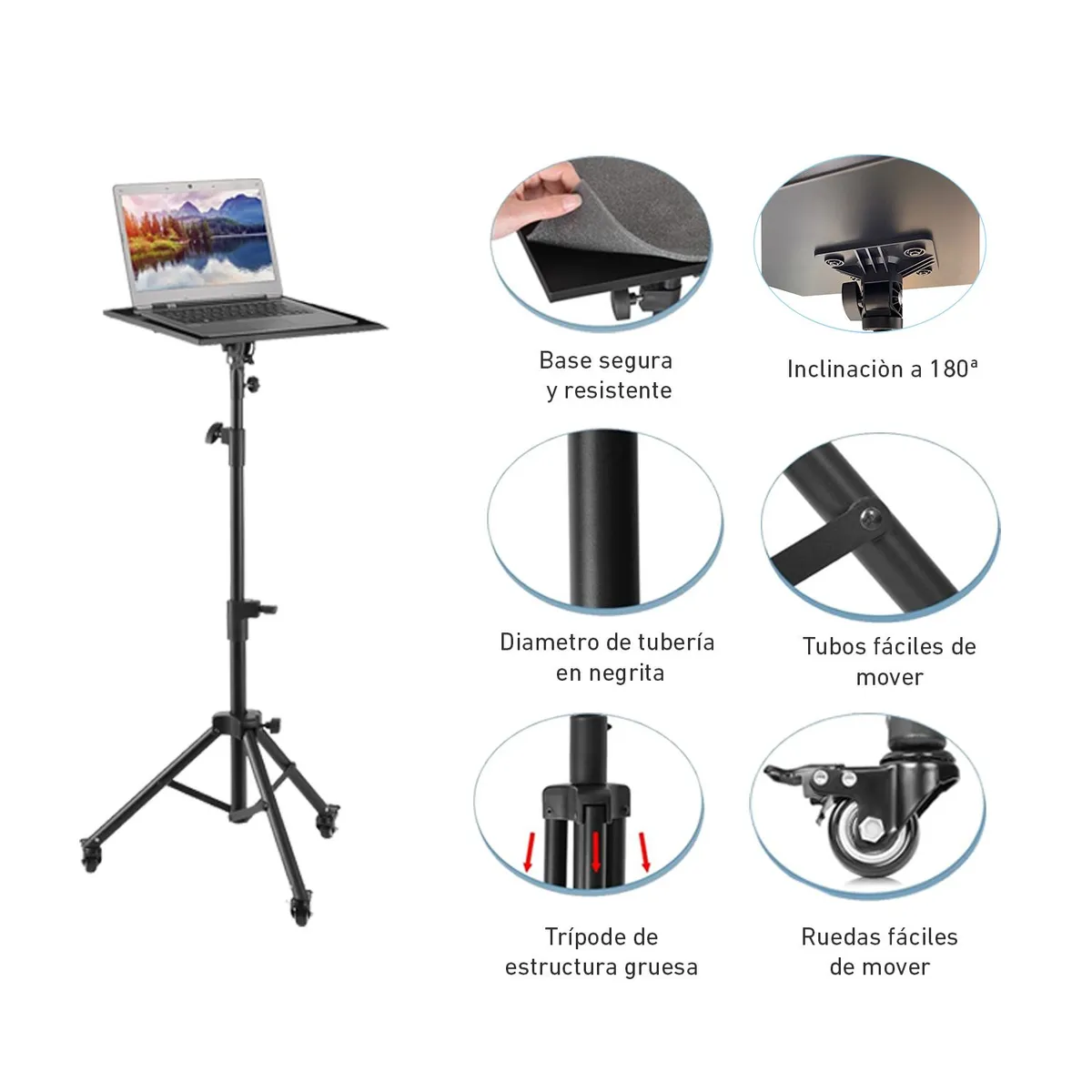 OEM - Soporte tripode para proyector laptop T1009 portátil con ruedas