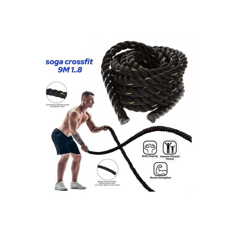 GENERICO - Soga Crossfit Cuerda Entrenamiento Funcional 9M 1.8