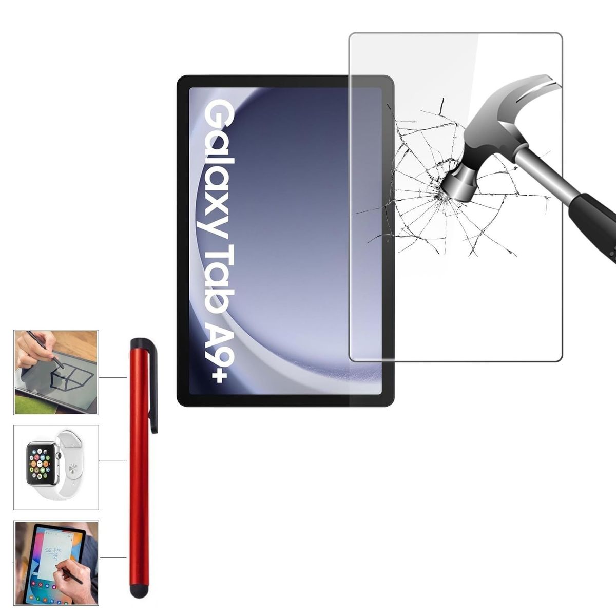 GENERICO - Mica de Vidrio + Lápiz Capacitivo para Samsung Tab A9 + 2023 SM-X210