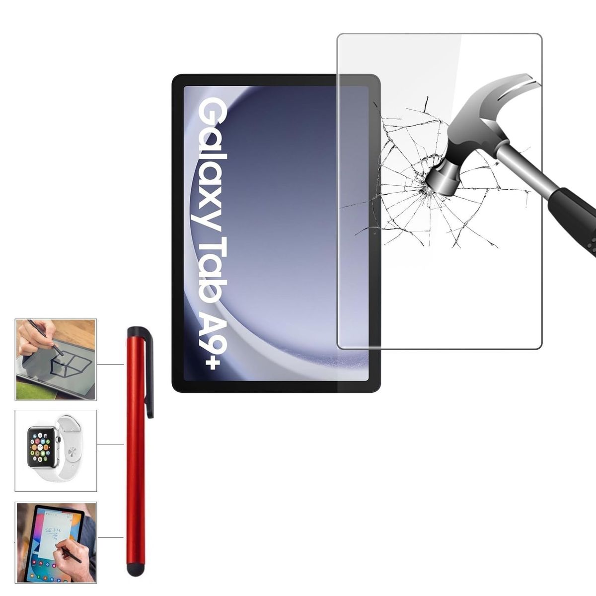 GENERICO - Mica de Vidrio + Lápiz Capacitivo para Samsung Tab A9 + 2023 SM-X210