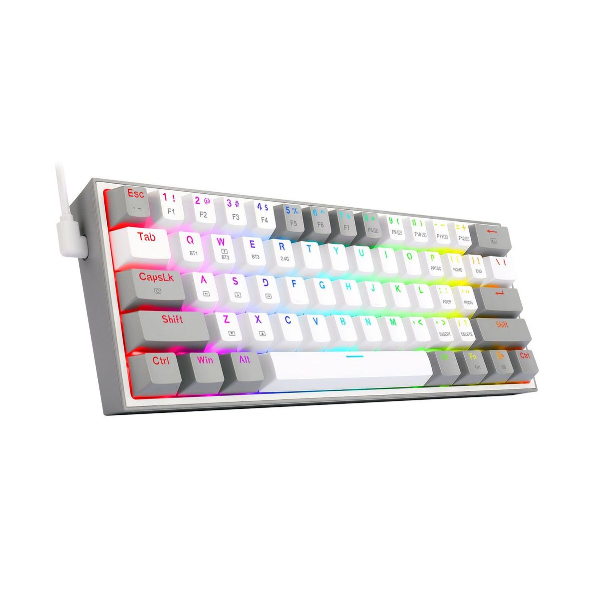 REDRAGON - Teclado Gamer Redragon Fizz Pro Wireless Sp K616-Rgb-Wg White-Gray
