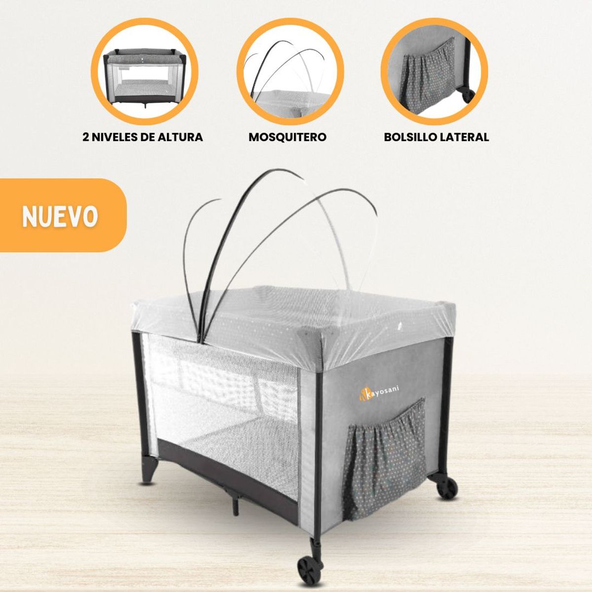 SAFETY 1ST - Cuna Corral para Bebés «SLEEP» Gray