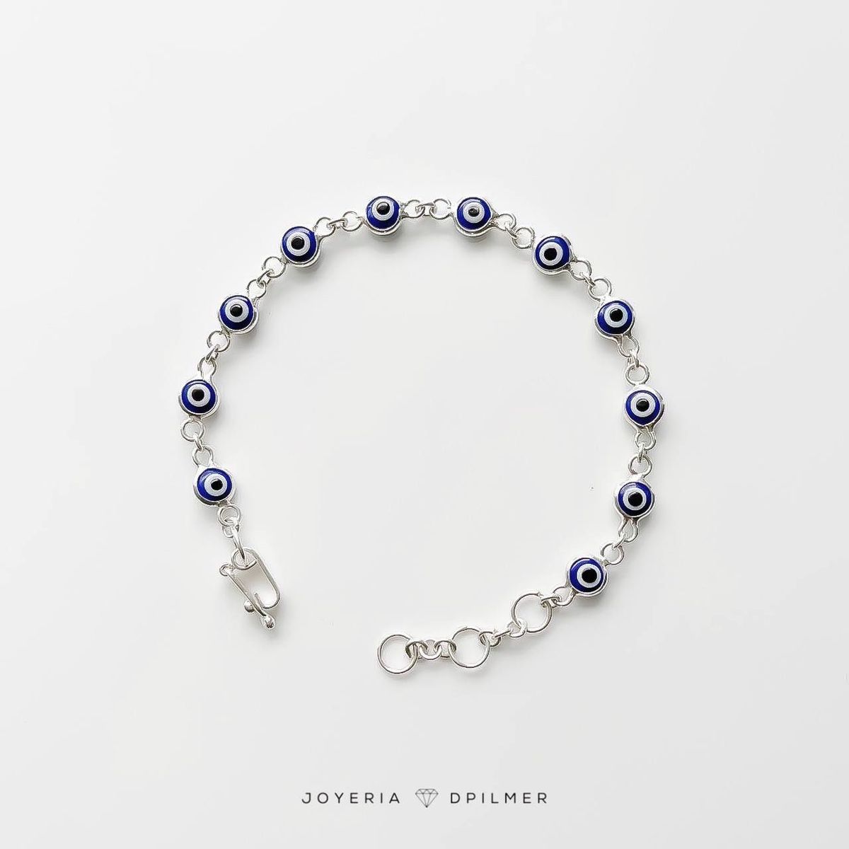 JOYERIA D'PILMER - PULSERA DE PLATA OJO TURCO COLOR AZUL